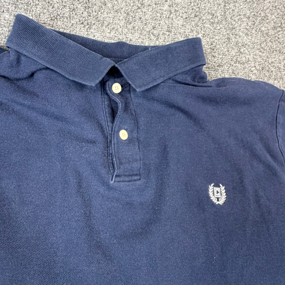 Chaps Mens XXL Navy Blue Short Sleeve Pique Cotton Polo Shirt Embroidered Crest